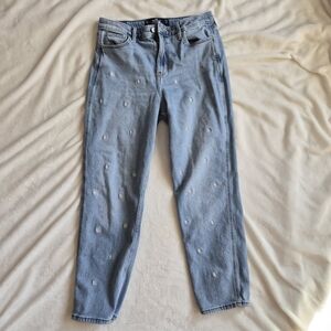 Hollister Women's Light Blue Embroidered Ultra High-Rise Jeans Size 9